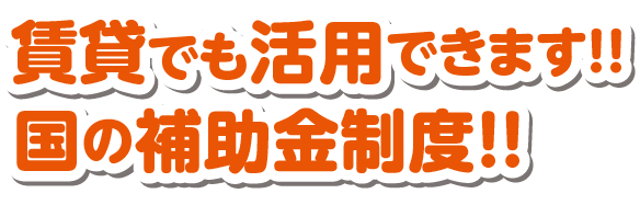 国の補助金制度も活用できます！
